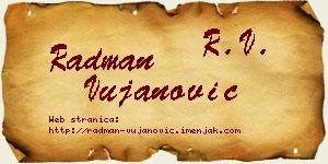 Radman Vujanović vizit kartica